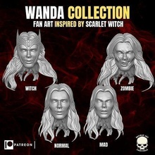 wanda collection fan art heads inspired by scarlet witch marvel legends doctor strange multiverso locura madness multiverse gi joe mcu professor x head action figure games toys 3d print model - Mito3D