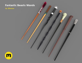 wands fantastic beasts cosplay costume halloween wand potter magic prop hulka gift birthday christmas bundle discount sale 2 newt grindelwald games toys 3d print model - Mito3D