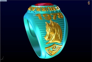 war rings - horse ring jewelry gold silver diamond luxury design gem platinum sapphire ruby 3d print model - Mito3D