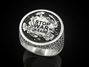 stop war in ukraine ring free men jewelry print 3dprinted jewellery printable rings design jewel printabl printing gold prototyping 3d print model - Mito3D