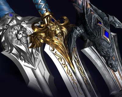 Warcraft película cosplay espada paquete juguetes Alianza hogar casa arma bricolaje diy fantasía juego mundo cabeza juegos accesorios 3d print model - Mito3D