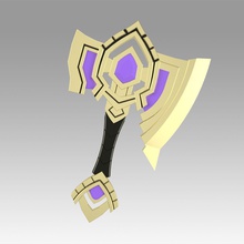 Warcraft Shadowlands hacha bastión cosplay arma apuntalar réplica batalla pasatiempo bricolaje diy 3d print model - Mito3D