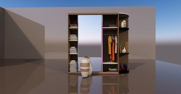 Kleiderschrank Kleidung Möbel Familie Modelle Innere Anime Haus Badezimmer 3d print model - Mito3D