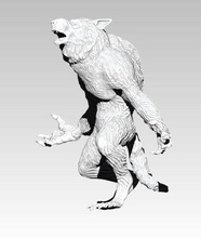 warewolf statue realistisch Kunst Hund wolf husky der rottweiler Ungeheuer Dobermann heulen gothic Kreatur Wald Mond moonlight böse Natur Fell hören horror beängstigend Skulpturen 3d print model - Mito3D