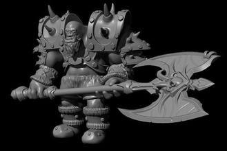 warkraft ork guerrier portant hache zbrush monstr 3d jeux jouets 3d print model - Mito3D