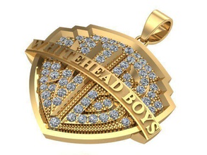 warner bros earrings diamond golden silver jewelry ring 3d print model - Mito3D