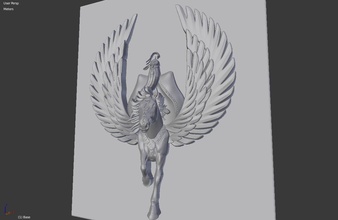 warrior horse wings character war knight man helmet art sculptures 3d print model - Mito3D