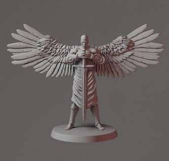warrior angel 3d print warror statue character wings sculpture fantasy art jewelry wing antihero fighter greek helmet body achilles architectural sword games toys 3d print model - Mito3D