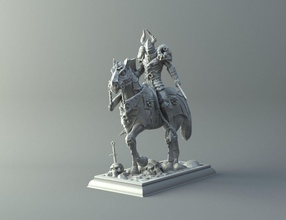 guerreiro on cavalo kit 3d impressão faça jogos corsário masmorra dragões pintura figura cavaleiro morte guerrear cavaleiro espada escudo fantasia herói vilão brinquedos acessórios 3d print model - Mito3D