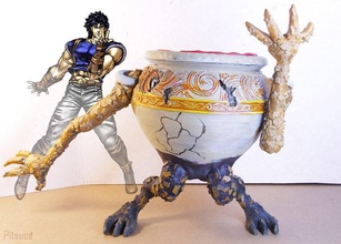 guerriero vaso jonathan joestar jojo anello antico pentola ceramica carattere 3dtapai arte sculture 3d print model - Mito3D