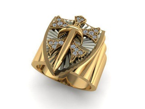 guerriero del ring gioielli la ricchezza di lusso oro l'illustrazione anelli 3d print model - Mito3D