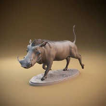 warthog intended 3d printing - pre supported animal companion creature african pig boar hog mini miniature figurine figure sculpture mammal realistic presupported dnd art sculptures 3d print model - Mito3D