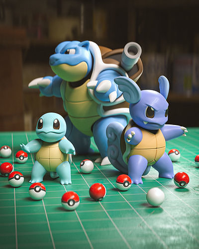 wartortle pokemon toy anime pikachu manga games toys 3D print model - Mito3D