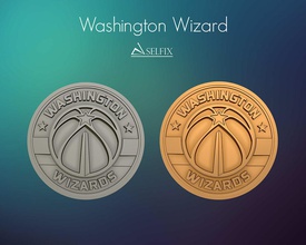 Washington bruxo logotipo alívio basquetebol arte esculturas sinais logotipos 3d print model - Mito3D