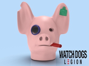 reloj perros legión juego cosplay máscara 3d modelo impresión accesorio juegos cerdo abs divertido vídeo rpg juguetes accesorios 3d print model - Mito3D