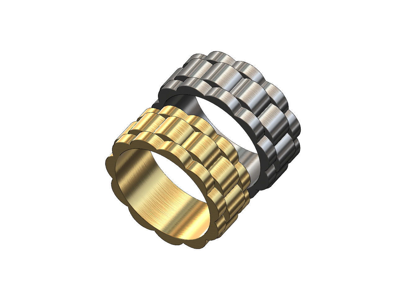 sehen verknüpfung band us größe 6 to 11 ring schmuck druckbar gold silber sterling menring mode luxus klassisch rolex schweizerisch kleidung männer geometrisch ringe 3D print model - Mito3D