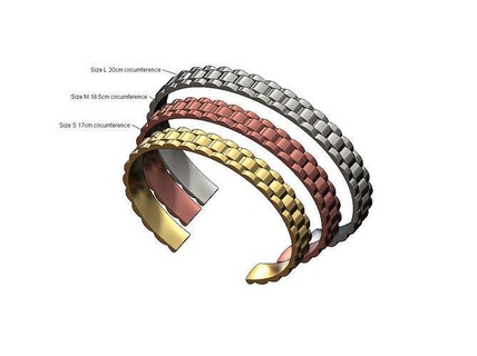 watch link pattern cuff bracelet cuffbracelet gold rolex sterling silver printable jewelry jewellery fashion luxury classic swiss men band wrist bracelets 3d print model - Mito3D