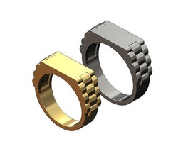 watch links rectangular signet ring jewelry printable gold silver sterling menring fashion jewellery luxury classic engravable engraving link rolex swiss rings 3d print model - Mito3D