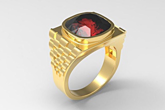 watch ring jewelry jewellery gem rings 3d print model - Mito3D