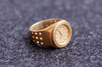 montre bague bijoux de l'anneau la mode regarder l'horloge vêtements accessoires amusant les anneaux des 3d l'impression imprimée stl 3d print model - Mito3D