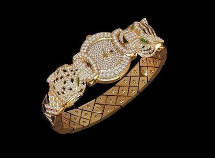 sehen Tiger Panther 3d drucken Modell Ring Gold Silber Ohrringe Schmuck Armband Panthera panter Pantera Diamant Anhänger Armbänder 3d print model - Mito3D