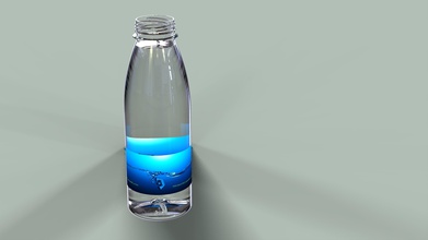 water bottle 500ml 38mm neck house plastic pet 38mmneck glass juice milk cute original 3dprint waterbottle lightweight beautiful surface solid drink food sparkling kitchen dining 3d print model - Mito3D