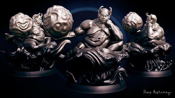 water demon fantasy creature monster dark character fat sea ocean art sculptures 3d print model - Mito3D