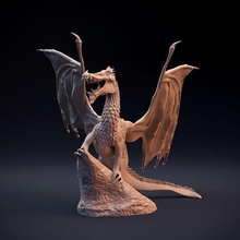 l'eau dragon Marin reptile créature monstre bête fantaisie fictif dnd donjon lézard mer océan magique animal table statue figure art sculptures 3d print model - Mito3D
