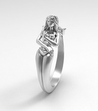 l'eau nymphe platine bijoux femme hommes brutal argent luxe sterling or blanc 925 585 excellent mariage mode imprimable anneaux 3d print model - Mito3D