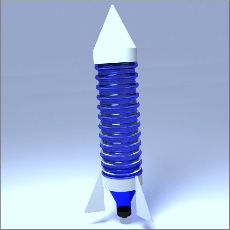 água foguete ciência míssil nasa lançador lançamento espaço jogos diversão exterior educação engenharia 3D print model - Mito3D
