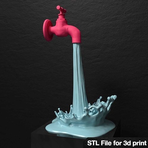 acqua rubinetto 3dprintable arte artistico deco haesea home decor stile d 39 interni figura casa elementi decorazione dell arredamento 3D print model - Mito3D