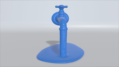 agua grifo corriendo arte original creativo impresión decoración fluido casa 3d print model - Mito3D