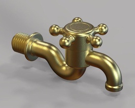 water tap pipe plumbing valve brass sewage sink tank ware plastic metal simple drain kitchen h2o house decor 3d print model - Mito3D