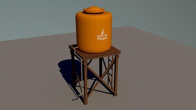 Wasser Turm Container Holz industriell Leiter Panzer Wasserturm Haus draussen 3d print model - Mito3D