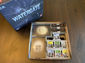 watergate board game organizer upright vertical storage insert sleeved sleeves cards games toys 3d print model - Mito3D