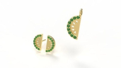 pastèque boucle d'oreille pendentif bijoux argent imprimable bijou gemme dia 3d brillant diamant bague sterling engagement mode cadeau boucles d'oreilles 3d print model - Mito3D