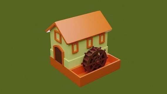 su değirmeni oyuncak 3dprintable 3dartistsandeep dış ev mimari köy değirmen doğa bina blender mekan 3d print model - Mito3D