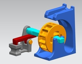 rueda agua máquina herramienta engranajes ruedas molino miniatura mini sjh montaje educación juegos juguetes industrial 3d print model - Mito3D