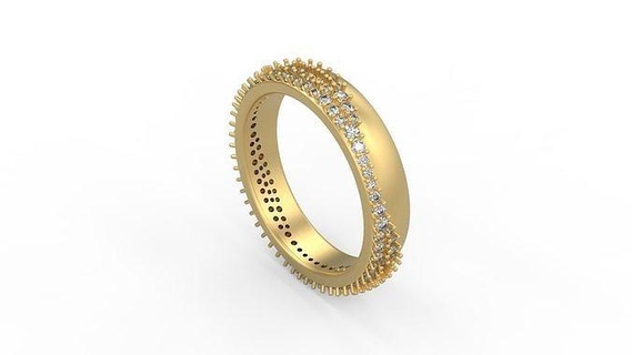 wave band ring 022 gold jewel jewellry silver solitaire diamonds printable wedding man men woman women jewelry rings 3d print model - Mito3D