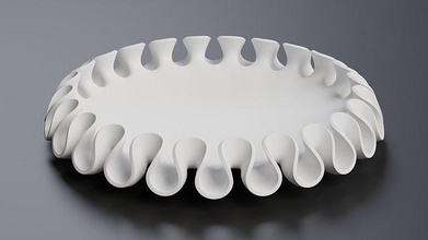 wave bowl decor architectural decoration house gift flower fruit table accessorie vase food houseware tableware abstract geometric shape models 3d print model - Mito3D