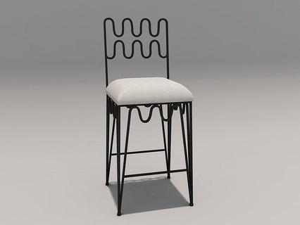 wave counter stool chair furniture armchair seat design bar kitchen house dining 3d print model - Mito3D