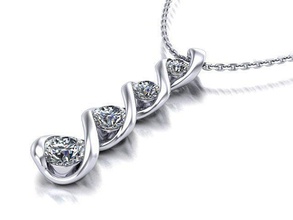 wave design diamond pendant platinum jewelry luxury necklace printable model brand fashion gold pendants 3d print model - Mito3D