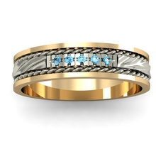welle hochzeit ring edelsteine druckbar gold rhiho cad frau schmuck ringe diamant 3dm 3ds stl geschenk 3d print model - Mito3D
