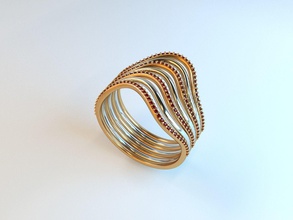 wave ring Schmuck gold Silber diamond bedruckbar ist Juwel gem sterling Mode-ring Diamant-ring Platin genial gold-ring Mode-Schönheit drucken prototyping brillant diamant Ringe 3d print model - Mito3D