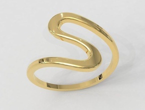 wave ring rings jewelry gold printable diamond silver jewellery jewel fashion trendy teen modern metal 3d print model - Mito3D