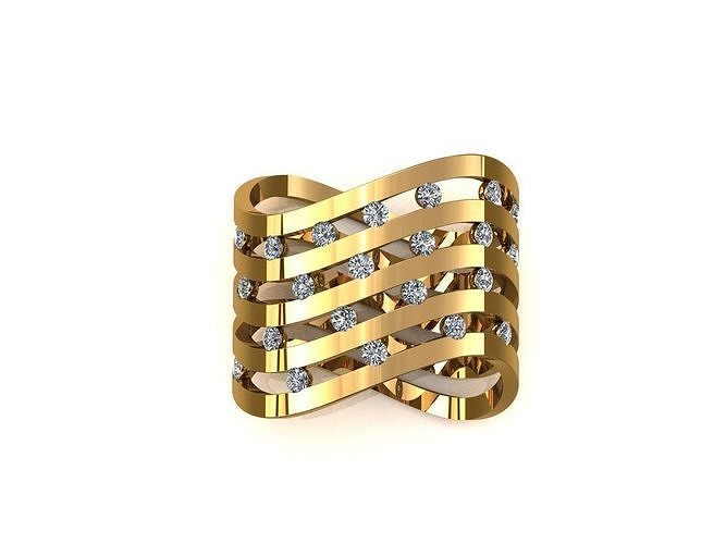 onda anel joalheria jóias imprimível diamante pingente brinco pulseira colar argolas solitário Casamento noivado 3D print model - Mito3D