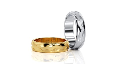 wave band ring r ba 0003 gioielli ciondolo 14k gioiello il design moda argento oro anello di fidanzamento brillante usa canada europa matrimonio stampabile onda anelli 3d print model - Mito3D