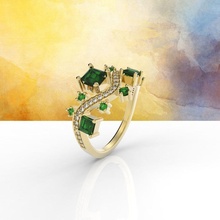 ola anillo diamantes princesa joyería joya lujo anillos diseño precioso imprimible brillante Arte diamante Moda belleza oro arete pulsera colgante pendiente collar vestir 3d print model - Mito3D