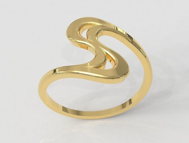 onda anel moderno argolas ouro joalheria prata jóias jóia água moda adolescente Projeto imprimível 3D print model - Mito3D