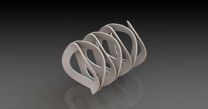 ola primavera curva diseño arte espiral estilo matemático 3d print model - Mito3D